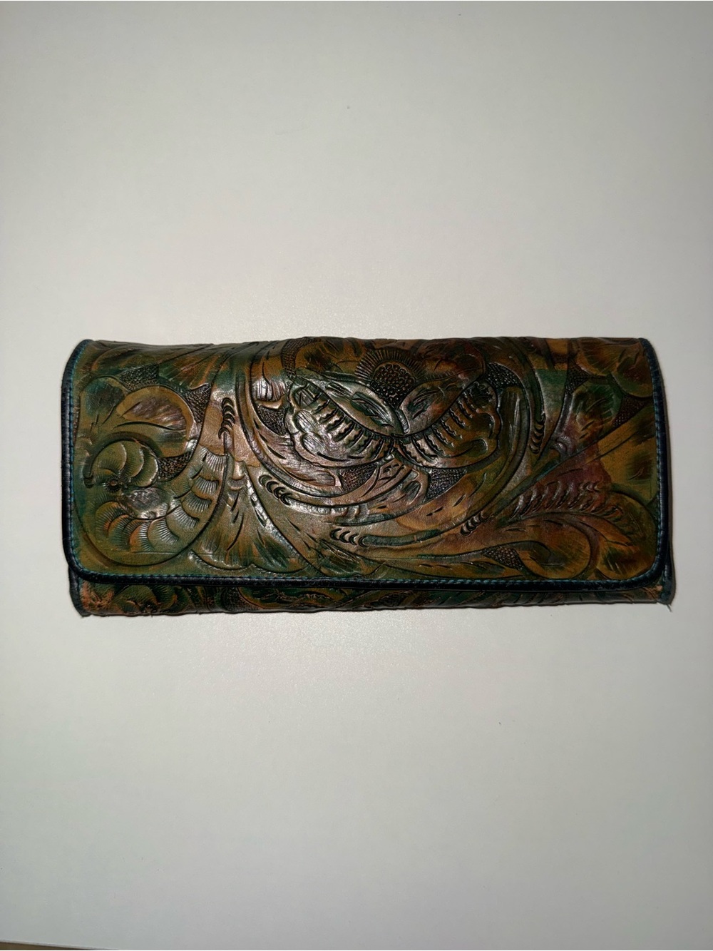Juan Antonio Floral Leather Clutch Wallet